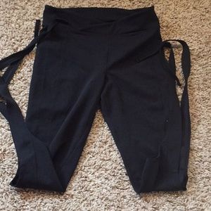 Free people capris with ties at bottom